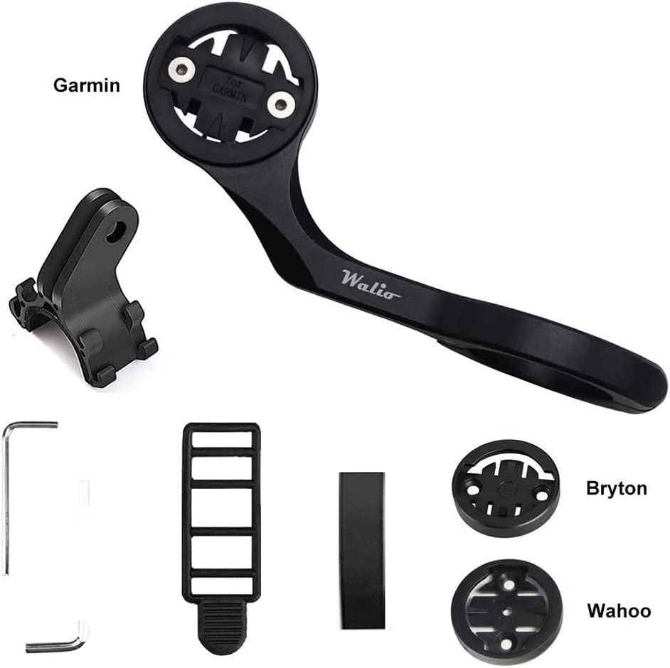 WALIO FS1+ - Supporto anteriore per manubrio della bicicletta per GPS compatibile Garmin, Wahoo, Bryton, COOSPO, Trimm, Xoss... con adattatore per fotocamere e luci anteriori