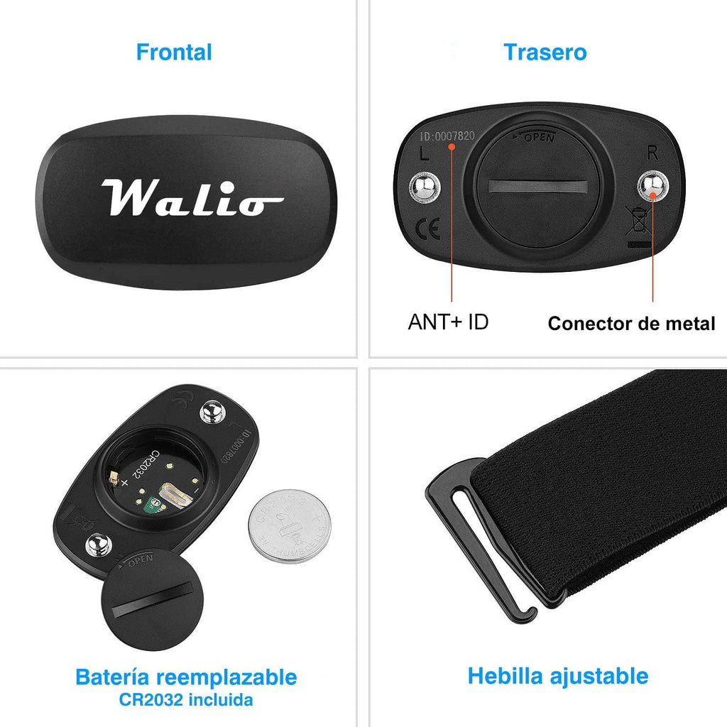 Monitor de frecuencia cardiaca ANT+ y Bluetooth – DOPE WALIO