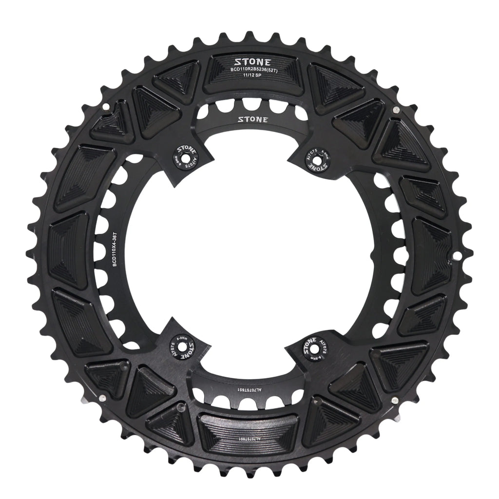 STONE – Platos Redondos 2X 110 BCD para Carretera 52/36 9 – 12 Velocidades (ST-110DUALR2B)
