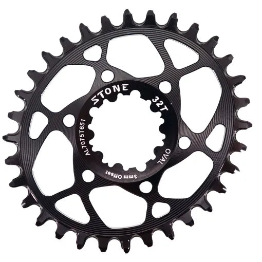 STONE – Plato Redondo/Ovalado Mount Direct Compatible con SRAM MTB 3 Tornillos 3 Offset CNC Aluminio Aleris 7075-T651 XX1 Eagle, X01 Eagle, GX Eagle, X1-1400, GX-1400, S-2210, X0, X9, S1400